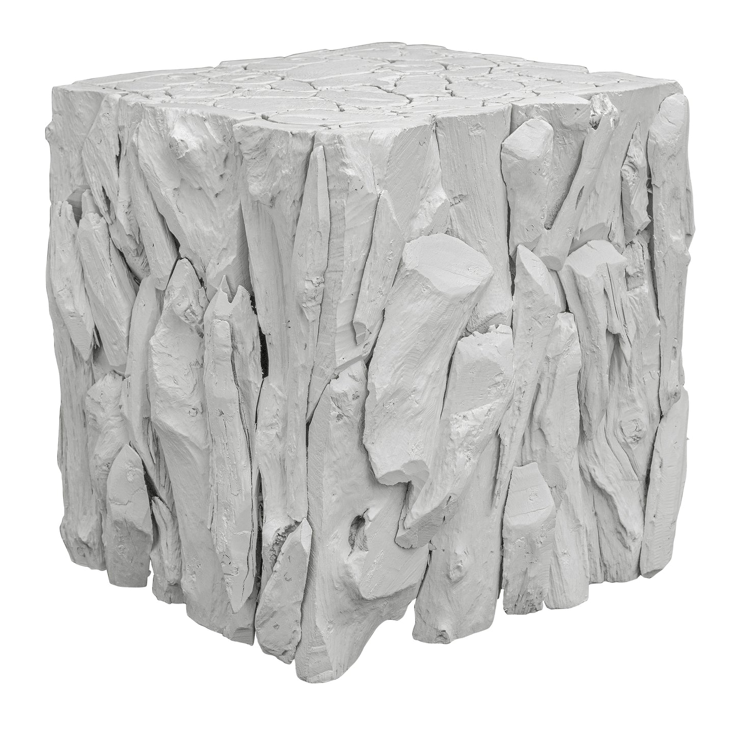 Uttermost Teak Root White Bunching Cube | Accent Tables | Modishstore - 5