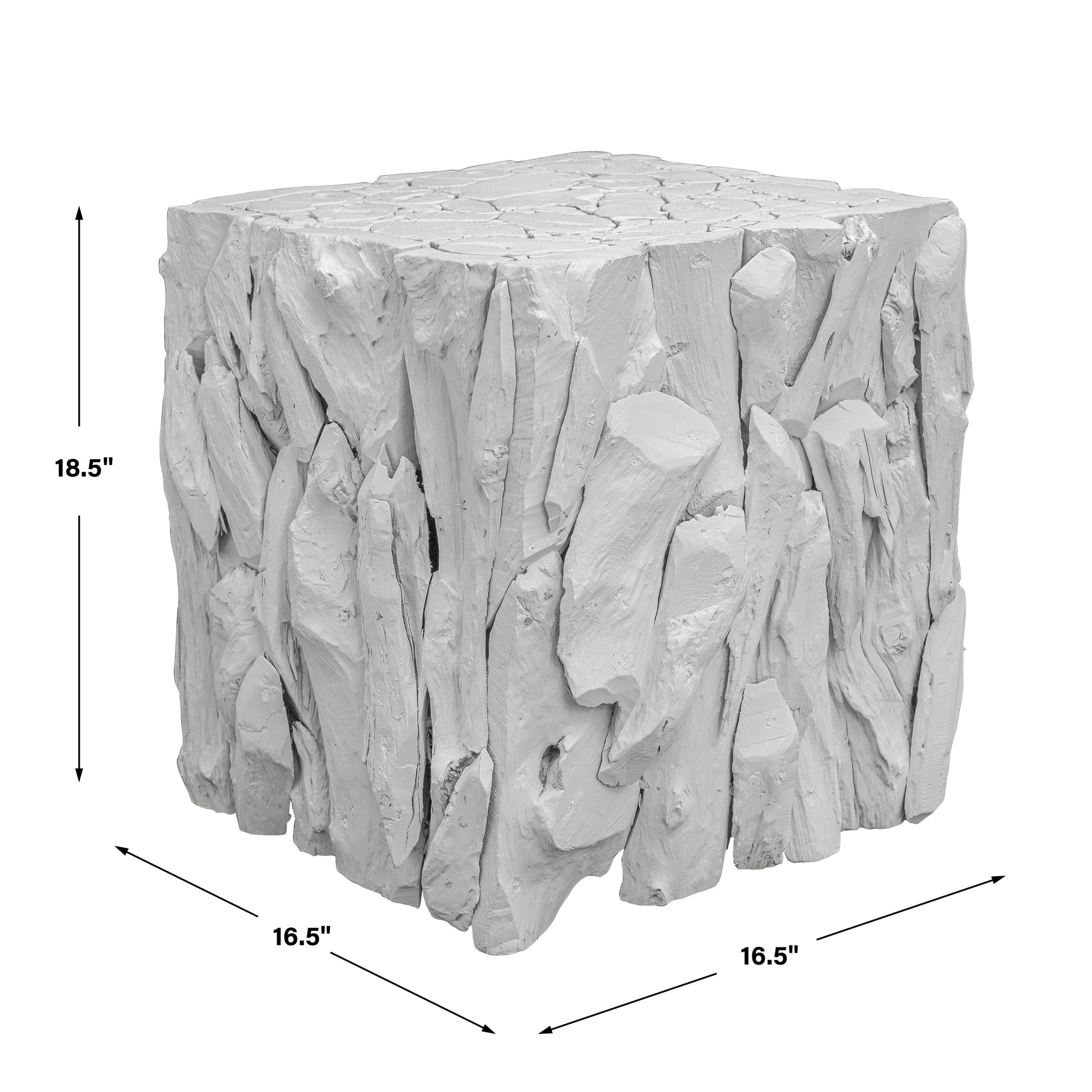 Uttermost Teak Root White Bunching Cube | Accent Tables | Modishstore - 3