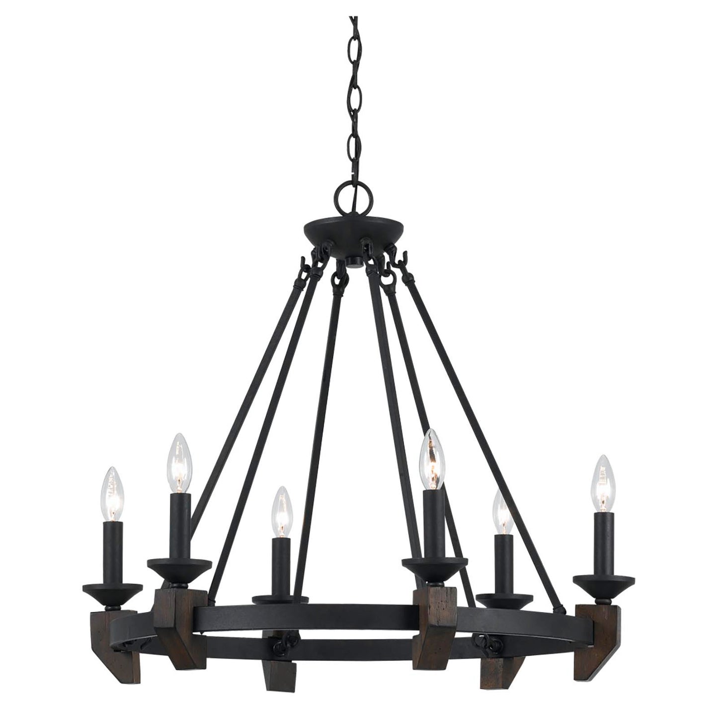 Cal Lighting FX-3517/6 60Wx6 Cruz Iron 6 Light Chandelier-2