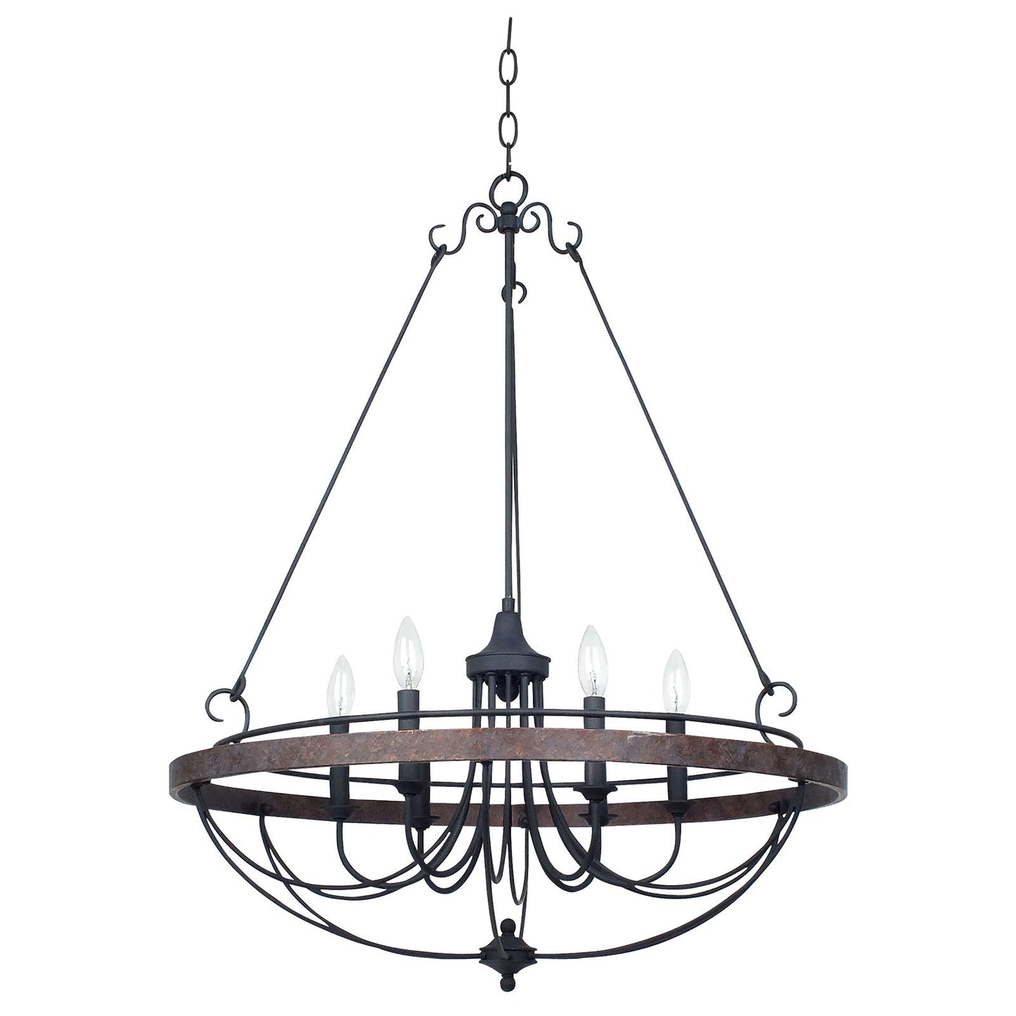 Cal Lighting FX-3518/6 60Wx6 Helena Iron 6 Light Chandelier-2