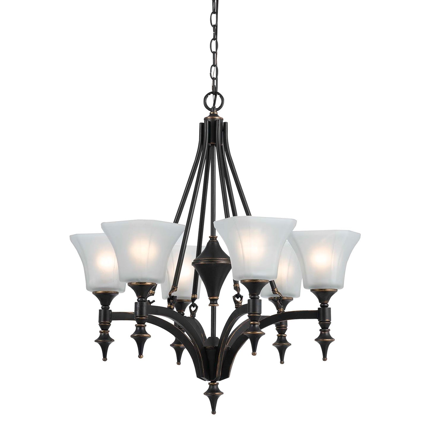 Cal Lighting FX-3541/6 6 Lights Rockwood Iron Chandelier-2