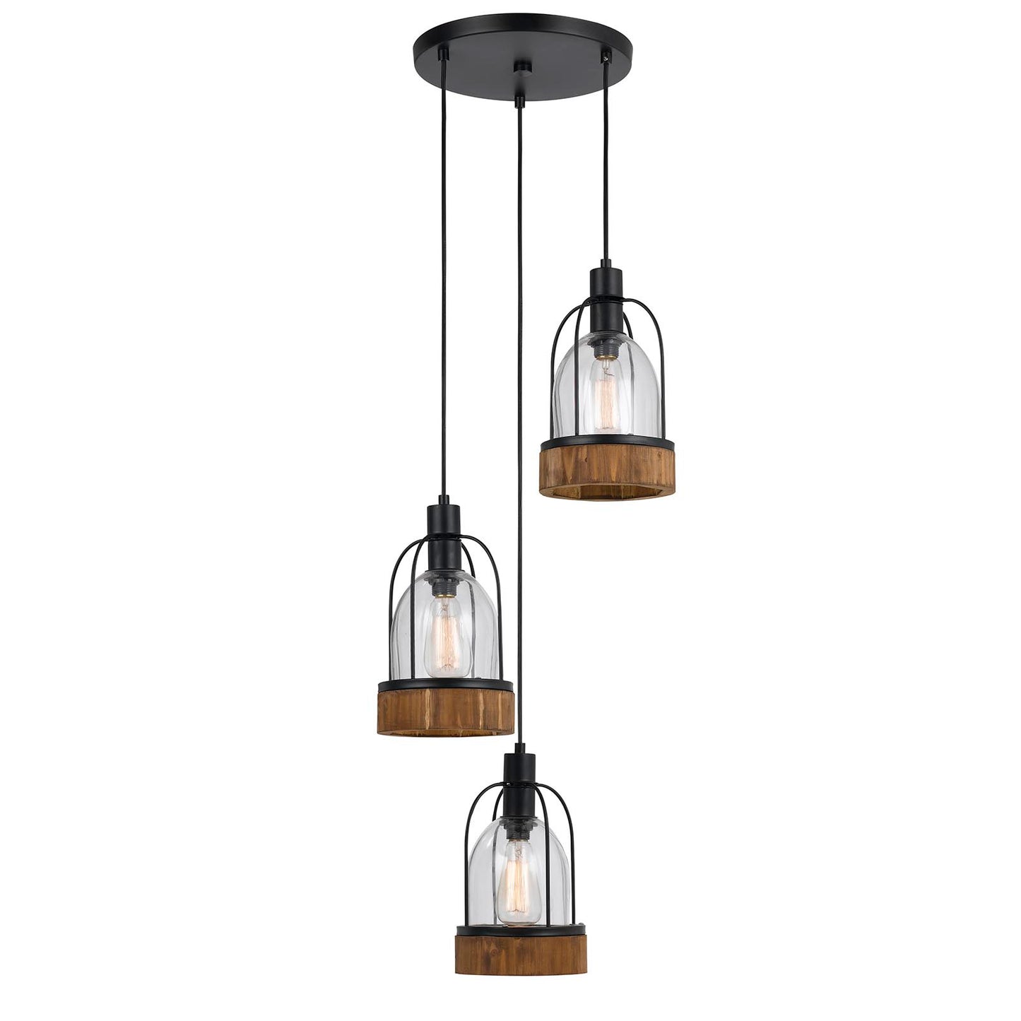 Cal Lighting FX-3584-3 60W X 3 Beacon Glass Pendant-2
