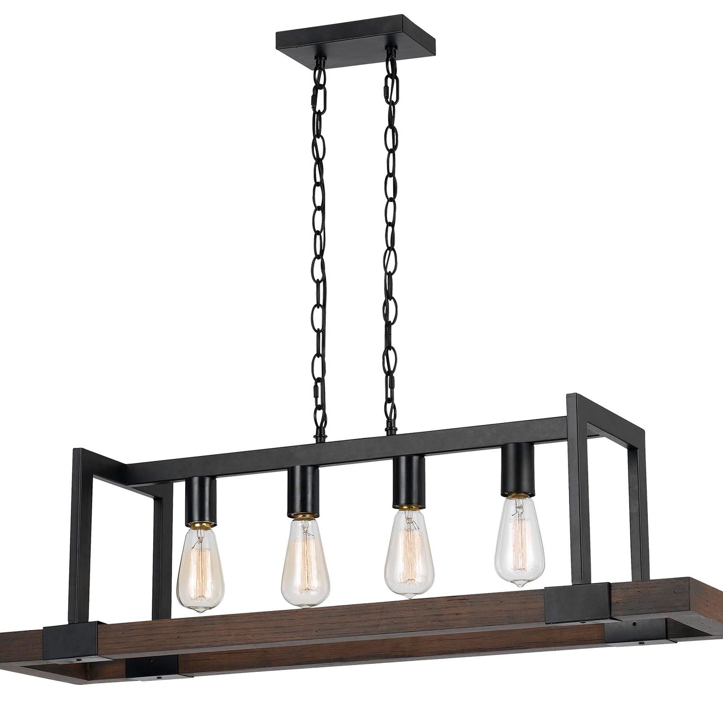 Cal Lighting FX-3586-4 60W X 4 Antonio Wood Chandelier-2