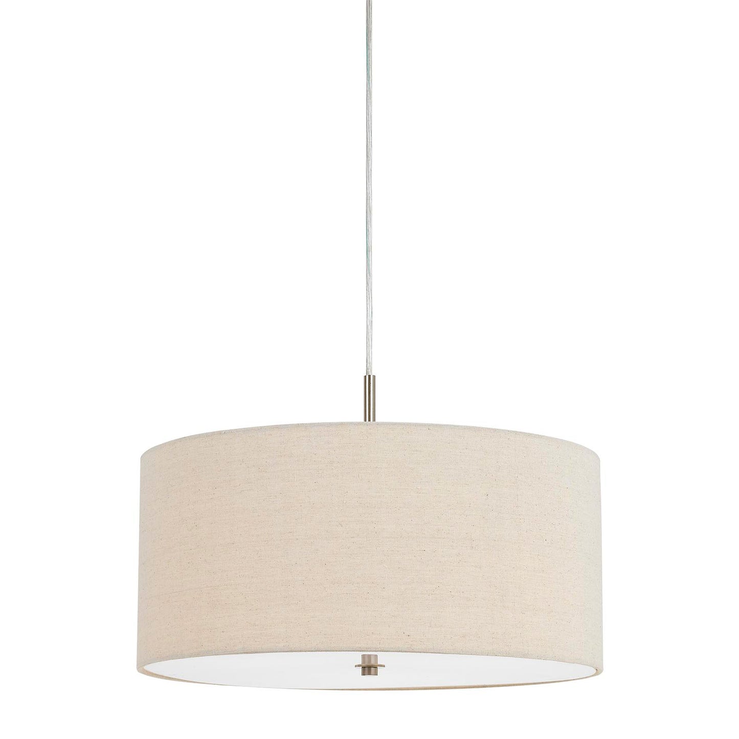 Cal Lighting FX-3628-1P 60W X 3 Addison Linen Drum Pendant-2