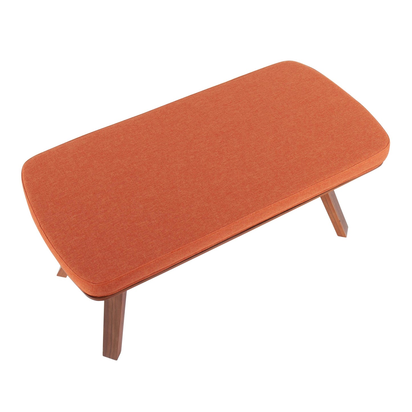 Folia Mid-Century Modern Bench in Walnut Wood and Charcoal Fabric By LumiSource | Benches | Modishstore - 23