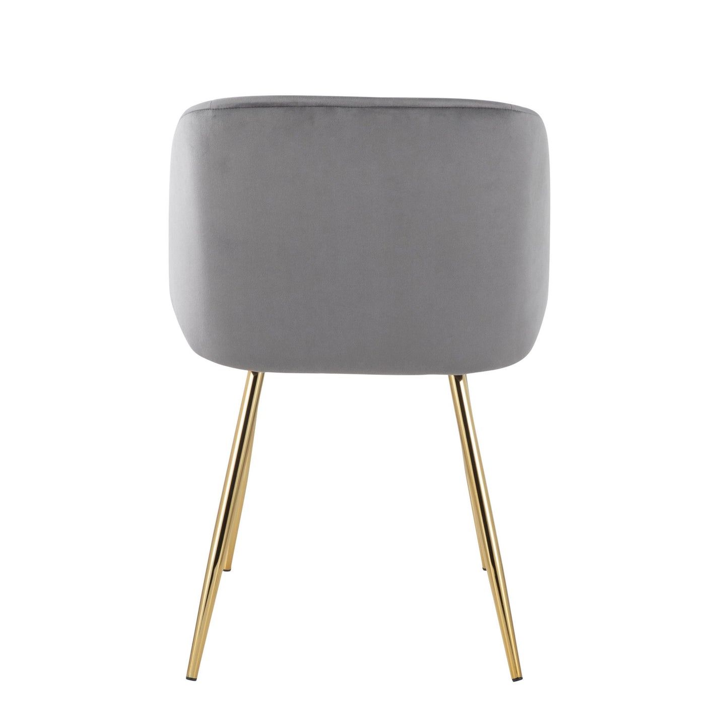 Fran Contemporary Chair in Gold Metal and Silver Velvet By LumiSource - Set of 2 | Dining Chairs | Modishstore - 11