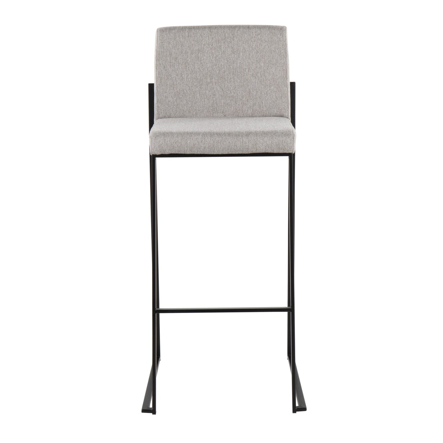 Fuji Contemporary High Back Barstool in Black Steel and Beige Fabric By LumiSource - Set of 2 | Bar Stools | Modishstore - 18