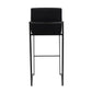 Fuji Contemporary High Back Barstool in Black Steel and Black Velvet By LumiSource - Set of 2 | Bar Stools | Modishstore - 8