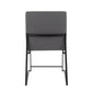 High Back Fuji Contemporary Dining Chair in Black Steel and Grey Faux Leather By LumiSource - Set of 2 | Dining Chairs | Modishstore - 11