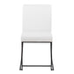 High Back Fuji Contemporary Dining Chair in Black Steel and White Faux Leather By LumiSource - Set of 2 | Dining Chairs | Modishstore - 3
