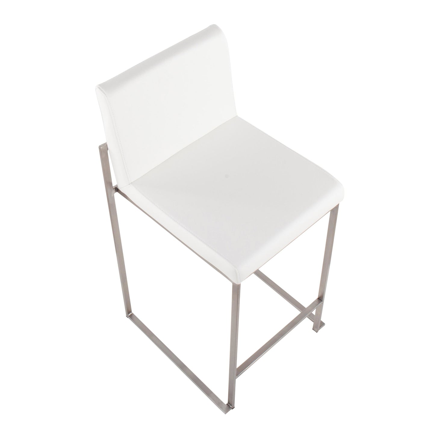 Fuji High Back Counter Stool - Set of 2 Black PU By LumiSource | Counter Stools | Modishstore - 19