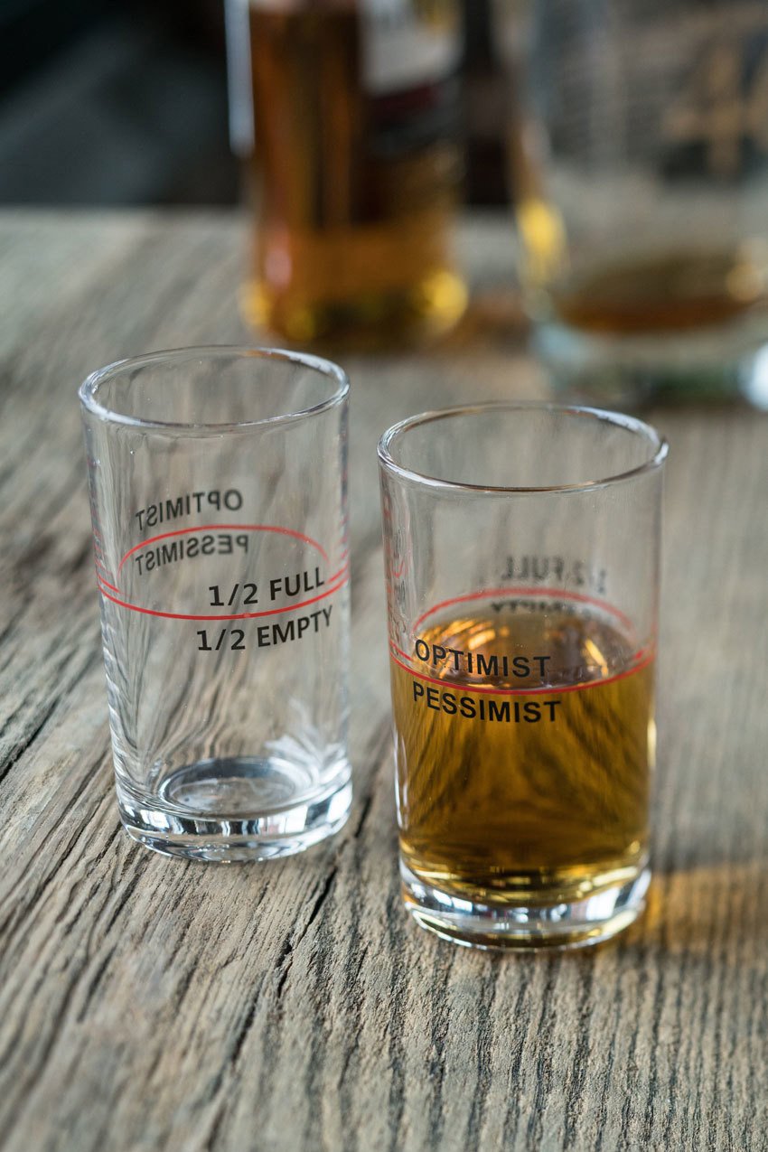 Vagabond Vintage Half Full / Half Empty Glass - Set of 6 | Modishstore | Drinkware