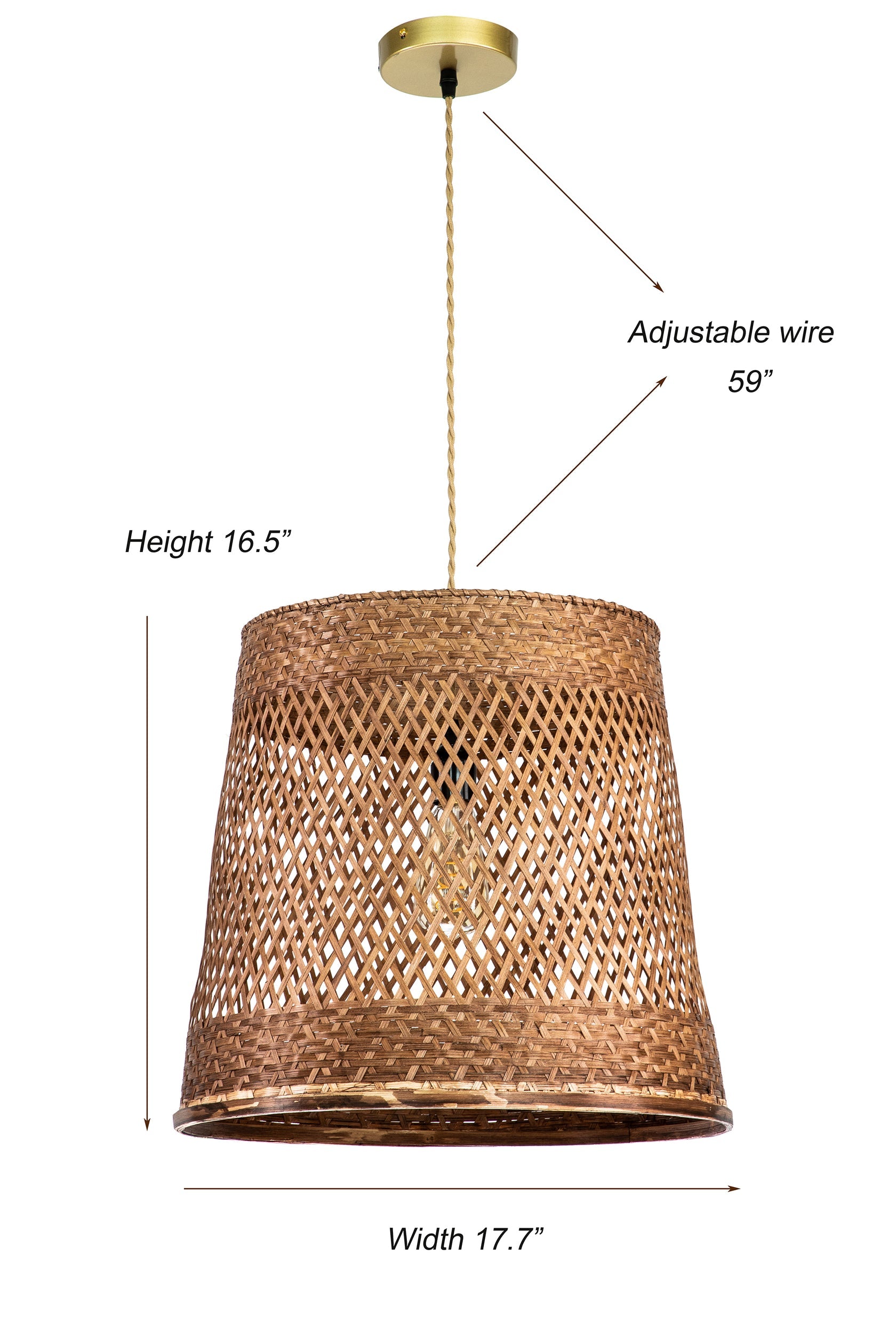 Rattan Unique Cylinder Pendant Light By Ele Light & Decor | Pendant Lamps |  Modishstore  - 3