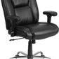 Flash Furniture GO-2132-LEA-GG Hercules Series, Black Leather Swivel Task Chair With Height Adjustable Arms | Office Chairs | Modishstore
