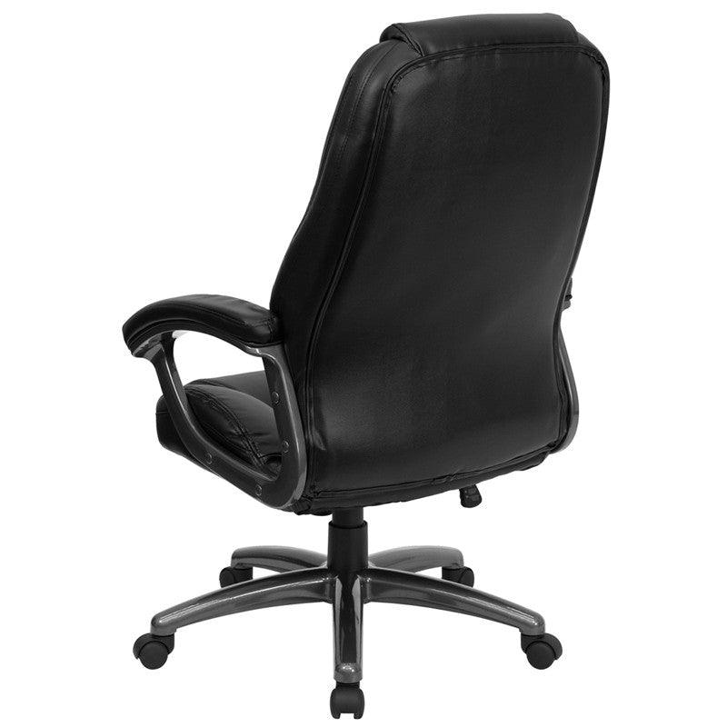Flash Furniture GO-7145-BK-GG High Back Black Leather Executive Swivel Office Chair | Office Chairs | Modishstore - 4