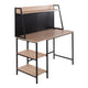 Geo Shelf Contemporary Desk in Black Steel and Natural Wood By LumiSource | Desks | Modishstore