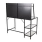 Geo Tier Contemporary Desk in Black Metal and Clear Glass By LumiSource | Desks | Modishstore - 5