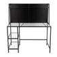 Geo Tier Contemporary Desk in Black Metal and Clear Glass By LumiSource | Desks | Modishstore - 7
