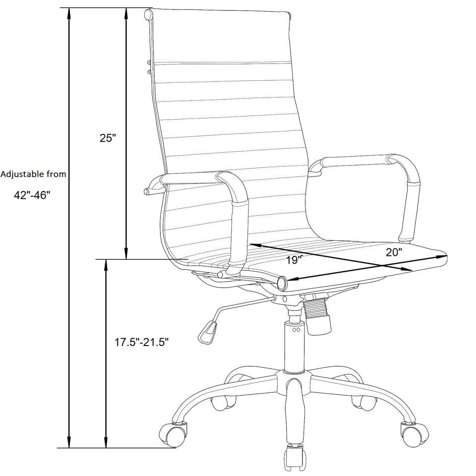 LeisureMod Harris High-Back Faux Leather Office Chair With Gold Frame | Office Chairs | Modishstore - 6