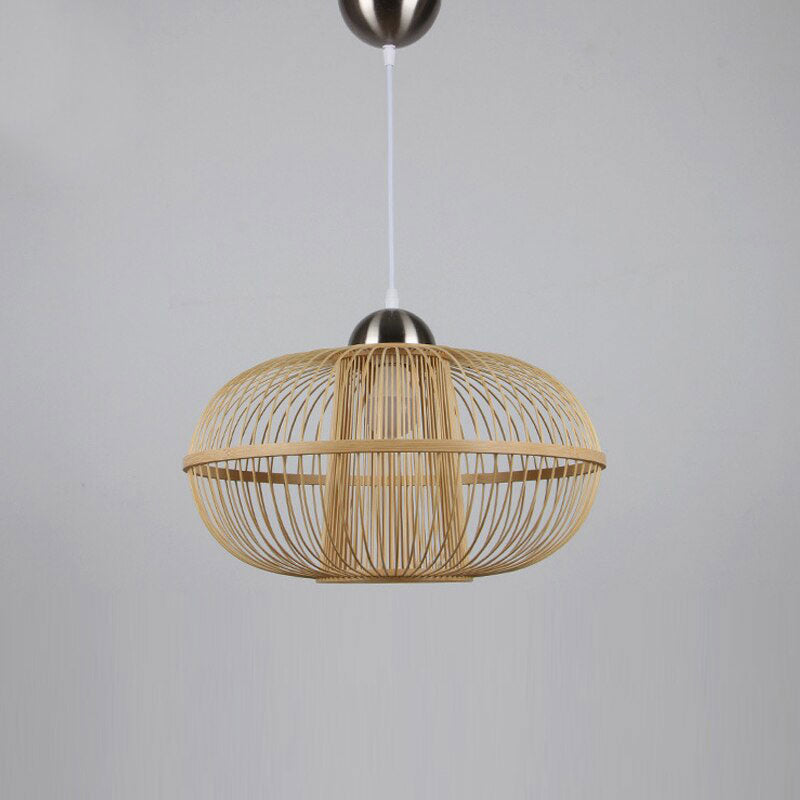 Bamboo Wicker Rattan Stick Lantern Pendant Light By Artisan Living-2