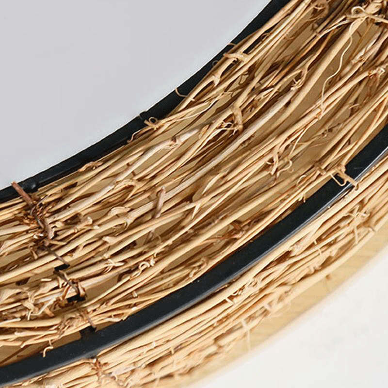 Wood Wicker Rattan Round Ceiling Light by Artisan Living-6