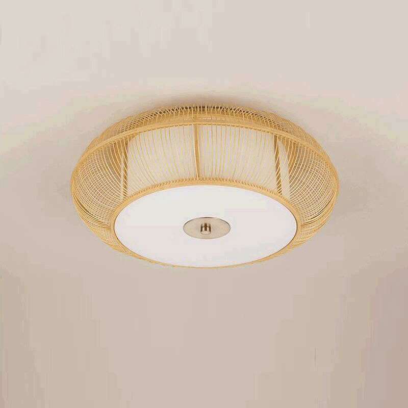 Bamboo Wicker Ceiling Light Fixture By Artisan Living-4