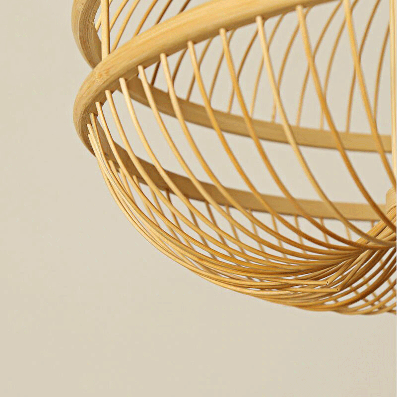 Bamboo Wicker Rattan Bud Pendant Light By Artisan Living-4