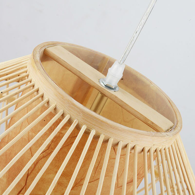 Big Bamboo Wicker Rattan Pendant Light By Artisan Living-4