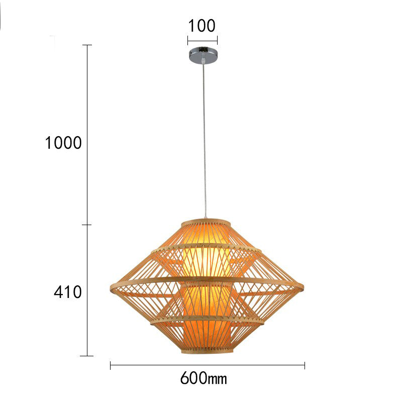Big Bamboo Wicker Rattan Pendant Light By Artisan Living-2