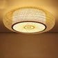 Bamboo Wicker Rattan Round Ripple Ceiling Light By Artisan Living | ModishStore | Ceiling Lamps