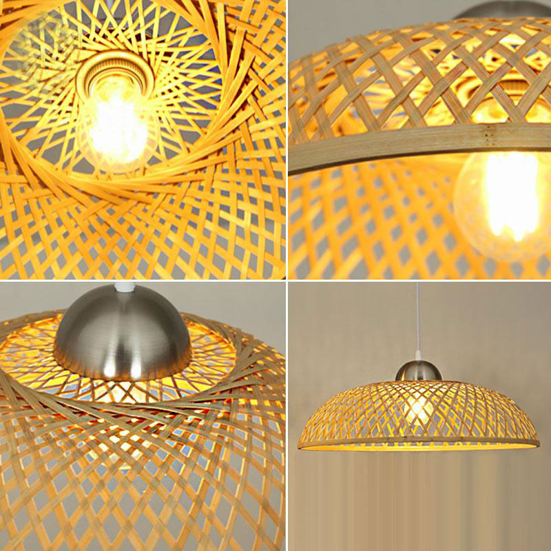Bamboo Wicker Rattan Pineapple Pendant Light By Artisan Living-12106-8