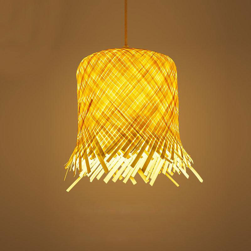 Bamboo Wicker Rattan Miss Skirt Shade Pendant Light By Artisan Living-8