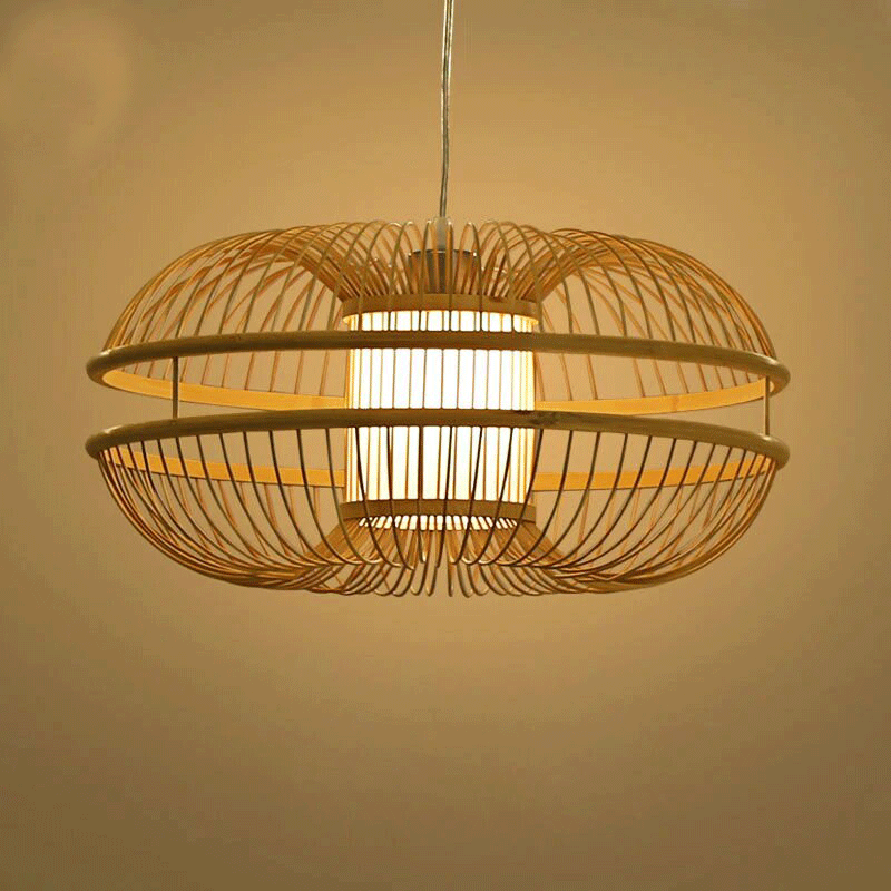 Bamboo Wicker Rattan Bud Pendant Light By Artisan Living-3