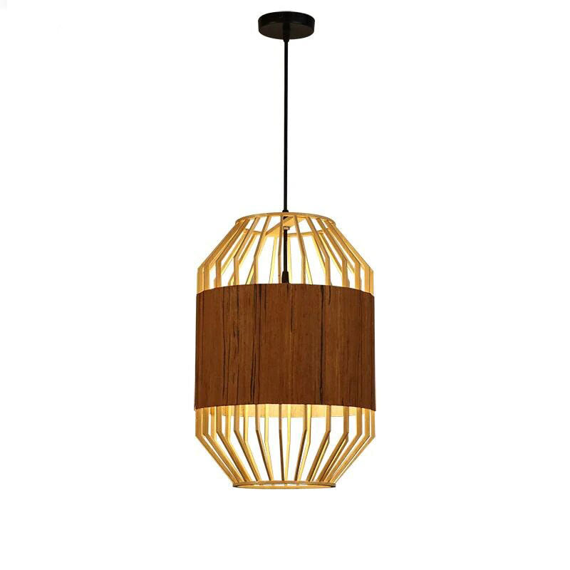 Bamboo Wicker Rattan Cage Shade Pendant Lights by Artisan Living-6