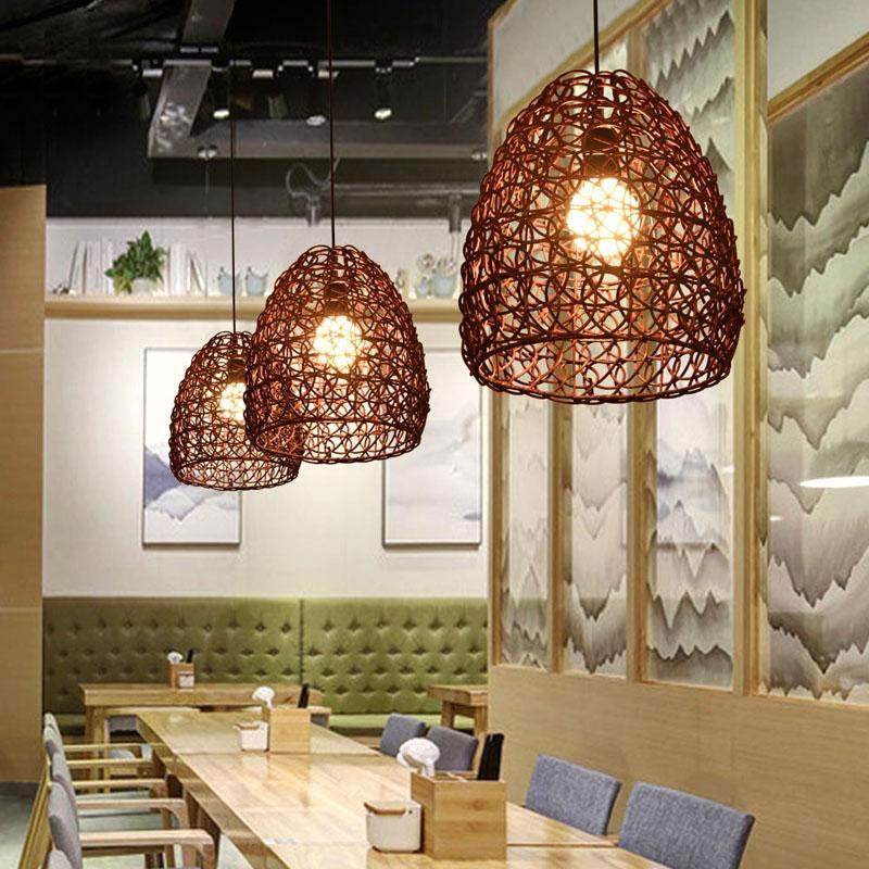 Wicker Rattan Shade Pendant Light By Artisan Living-12190-8