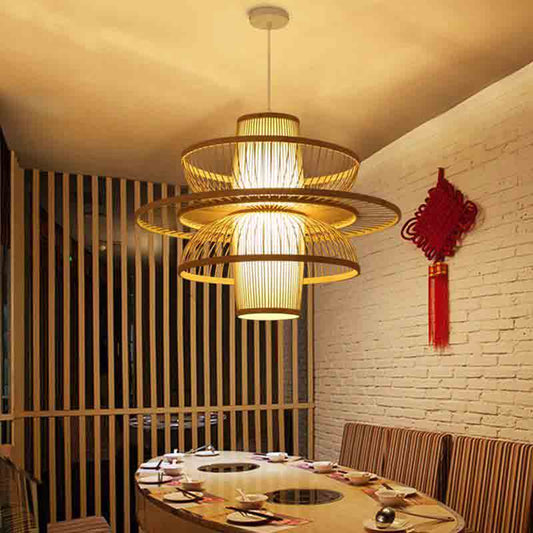 Bamboo Wicker Rattan Dancer Lampshade Pendant Light By Artisan living | ModishStore | Pendant Lamps