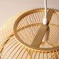Hand Woven Bamboo Wicker Rattan Round Line Pendant Light By Artisan Living-4