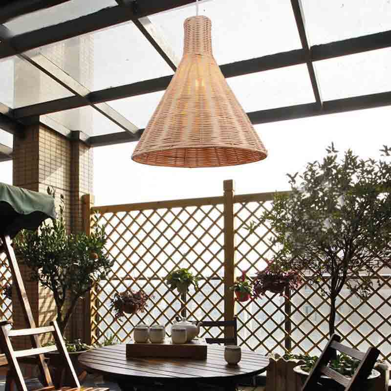Wicker Rattan Basket Shade Pendant Light By Artisan Living | ModishStore | Pendant Lamps