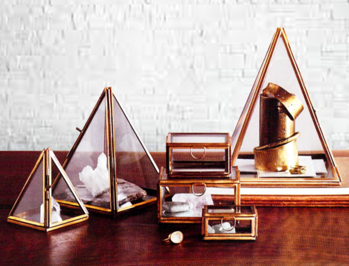 Roost Brass Pyramid Display Boxes - Small - Set Of 3-2