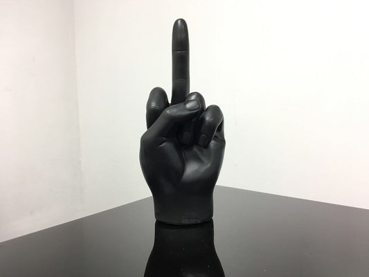 Interior Illusions Plus Black Middle Finger Tabletop - 9" tall | Sculptures | Modishstore