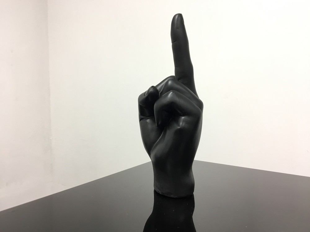 Interior Illusions Plus Black Middle Finger Tabletop - 9" tall | Sculptures | Modishstore - 2
