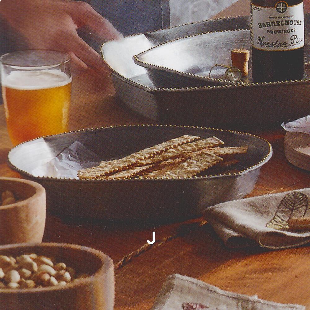 Roost Squarish Galvanized Beaded Bowls