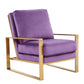 LeisureMod Jefferson Velvet Design Accent Armchair With Gold Frame | Armchairs | Modishstore - 39