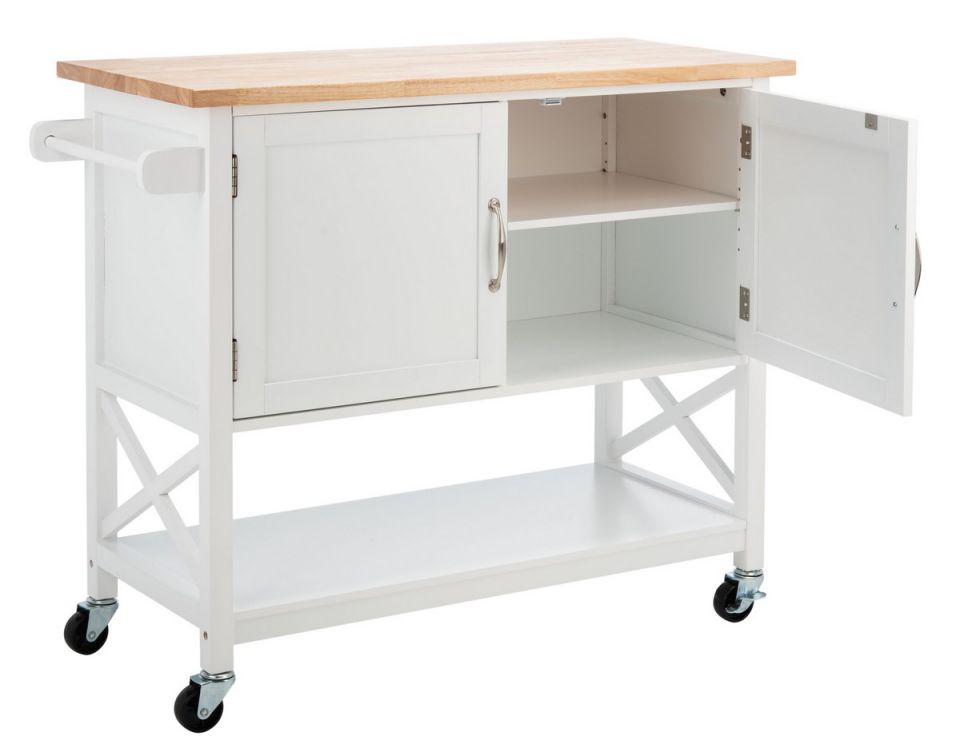 Safavieh Kesler 2 Door 1 Shelf Kitchen Cart | Bar Carts | Modishstore - 4