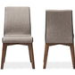 Baxton Studio Kimberly Mid-Century Modern Beige and Brown Fabric Dining Chair (Set of 2) | Modishstore | Dining Chairs - 3
