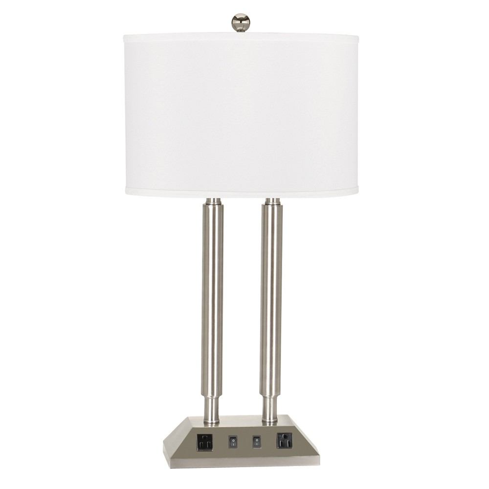 Cal Lighting LA-2004DK-1RBS 60W X 2 2 Rocker Switch 2 Outlet | Modishstore | Table Lamps