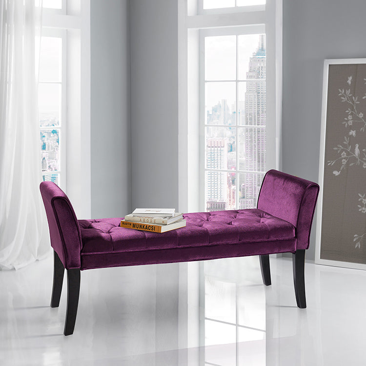Chatham Bench in Black Velvet By Armen Living | Benches | Modishstore - 6