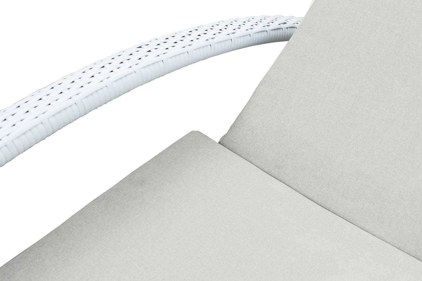 Aloha Adjustable Patio Outdoor Chaise Lounge Chair in White Wicker and Grey Cushions By Armen Living | Outdoor Chaise Lounges | Modishstore - 10