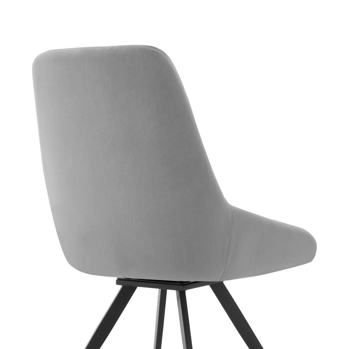 Alison Swivel Gray Velvet and Metal Dining Room Chairs - Set of 2 By Armen Living | Dining Chairs | Modishstore - 4