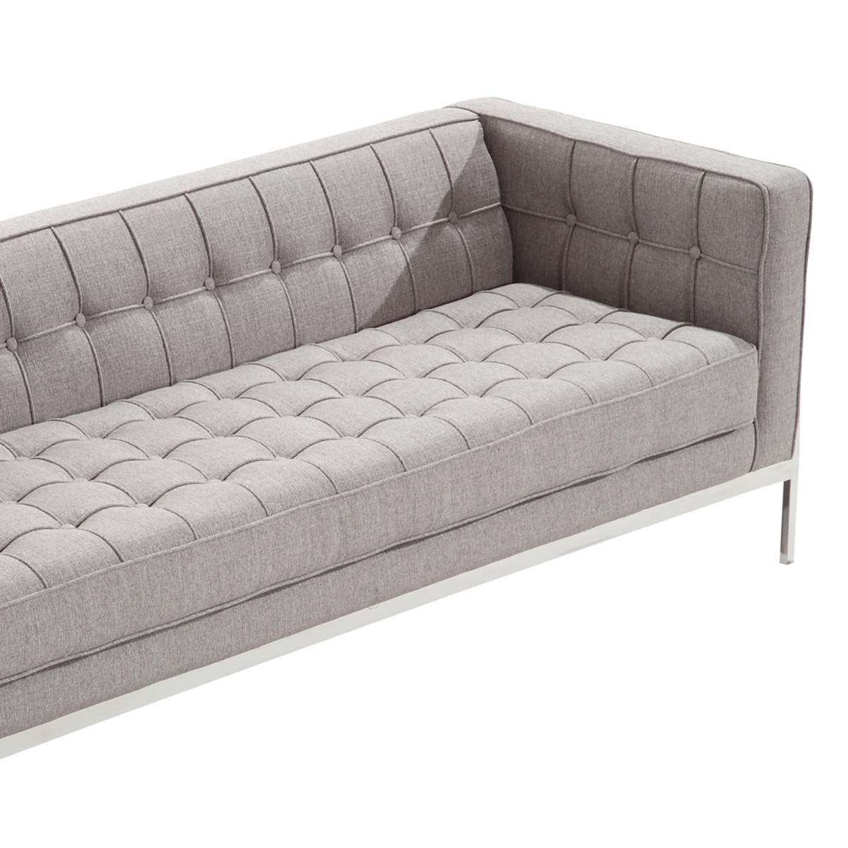 Andre Contemporary Sofa In Gray Tweed and Stainless Steel By Armen Living | Sofas | Modishstore - 5